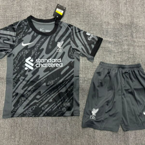 Liverpool Black Goalkeeper Kids Suit 24/25