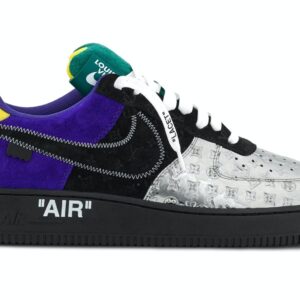 Air Force 1 LV Louis Vuitton Low Black Metallic Silver