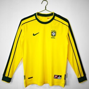 Brazil Home Retro Long Sleeve Jersey 1998